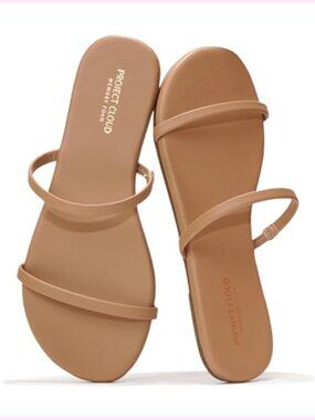Memory Foam Eco-Crafted Leather Flip Flops Sandals